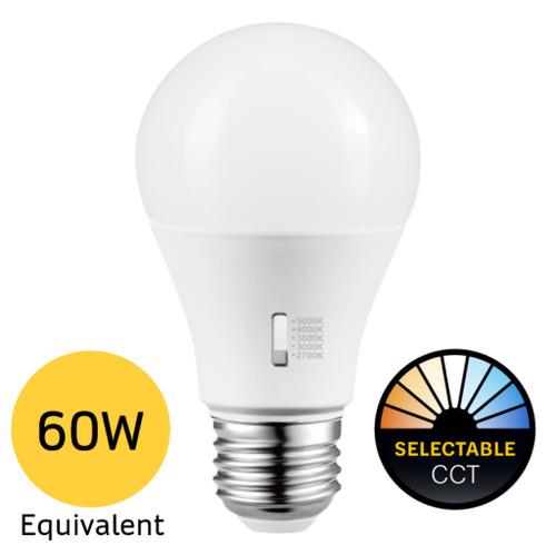 Halco 83212 - ProLED Select A19 LED Lamp - CCT Selectable - E26 Dimmable 