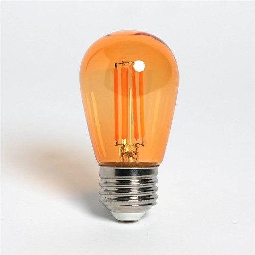 Halco 82689 - S14 LED Filament Orange Lamp - E26 Base - 5W Dimmable