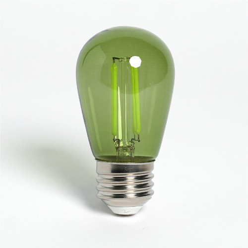 Halco 82686 - S14 LED Filament Bulb - Green Finish - E26 Base - Dimmable 