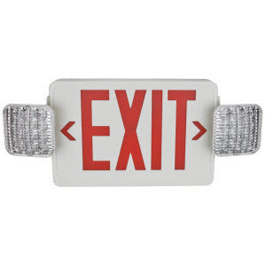 TCP LED20784 - LED Universal Combo Exit Sign - Red Lettering - Battery Backup 