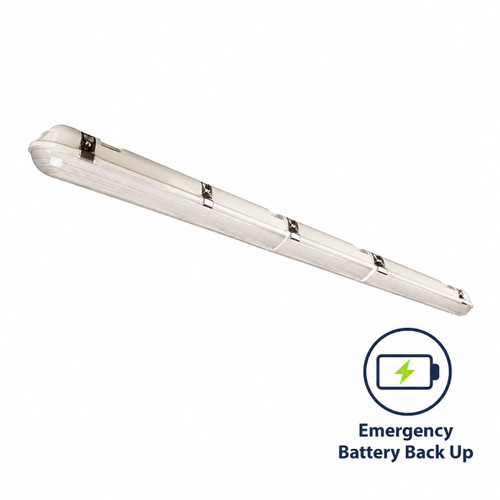 TCP VTF4UZDA240KEB - 4 ft 40W LED Vapor Tight Fixture with Emergency Backup - 4000K 