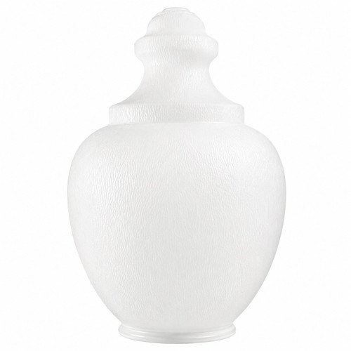 21" White Textured Acorn Post Light Globe - 8" Flange Base - Acrylic Replacement Cover 