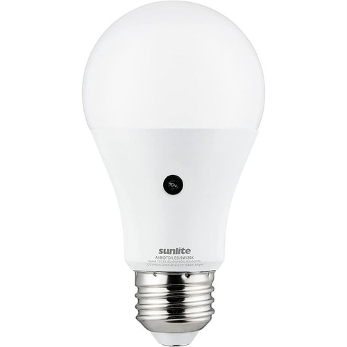 Sunlite 70318-SU - A19 LED Dusk-to-Dawn Bulb - 3000K - Photocell Sensor 