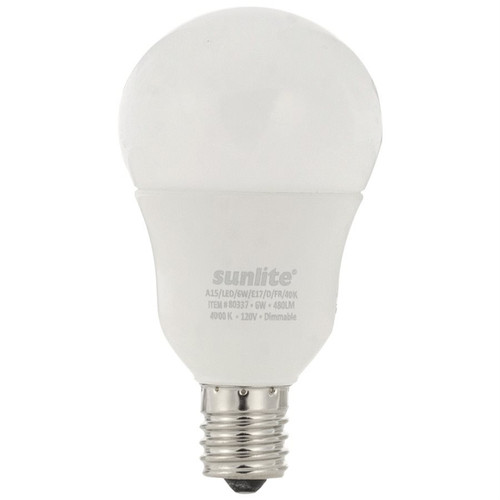 Sunlite 80337-SU - 6W LED A15 Bulb - 4000K - Dimmable E17 Base 