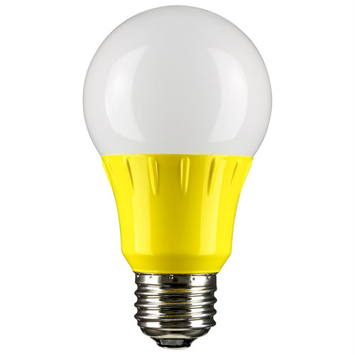 Sunlite 80149-SU - 3W LED A19 Colored Bulb - Amber - Non-Dimmable 