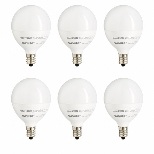 Sunlite 41891-SU - 7W G16.5 Frosted LED Globe Bulb - 4000K - 6 Pack 