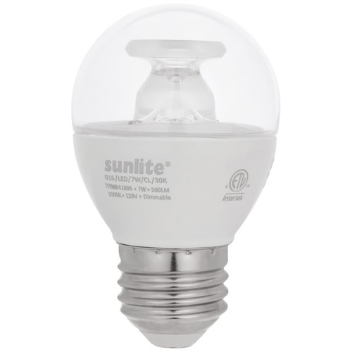 Sunlite 41896-SU - 7W LED G16 Globe - 3000K - E26 Base, Dimmable