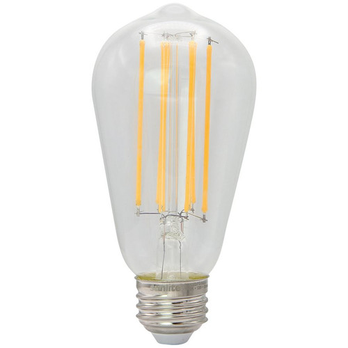 Sunlite 80898-SU - S19 LED Filament Bulb - 2700K - 6W Dimmable, 90 CRI 