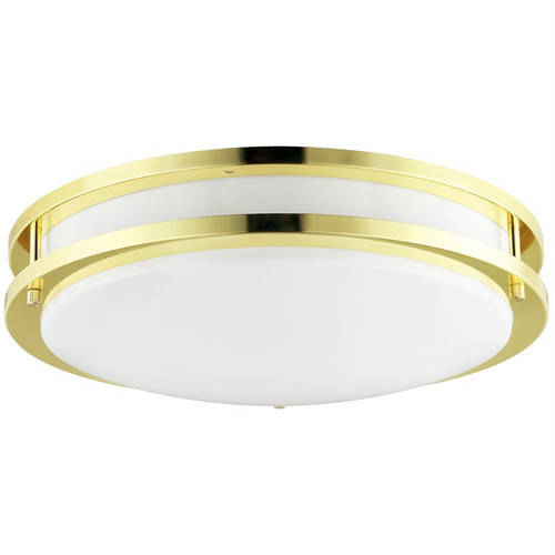 Sunlite 45576-SU - 14" 2-Light Surface Ceiling Fixture - Polished Brass - GU24 Base 