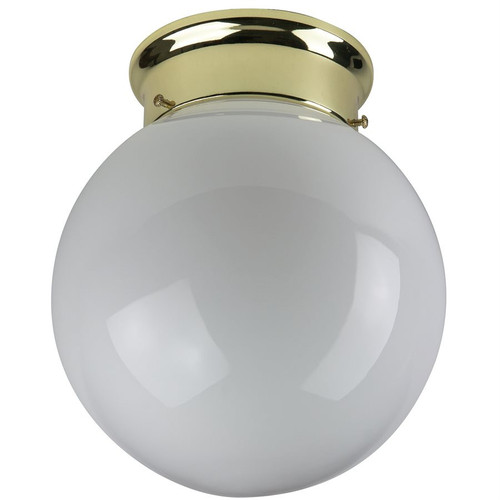 Sunlite 04475-SU - GLO8/PB Globe Ceiling Fixture - Polished Brass - 8 Inch 