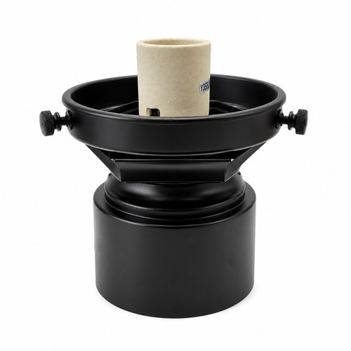 Black Post Top Globe Fitter with E26 Socket - Fits 3-Inch Pole and 4-Inch Neck Globe 