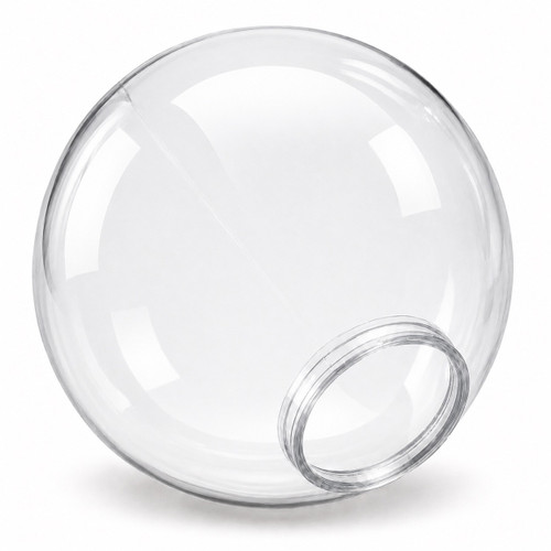 12" Clear Acrylic Plastic Light Globe with 4" Neck Lip 