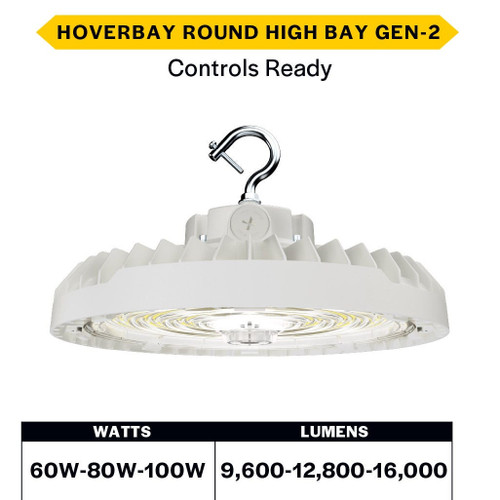 Halco 30400 - HoverBay Round High Bay - CCT Selectable - Lumen & Beam Selectable 