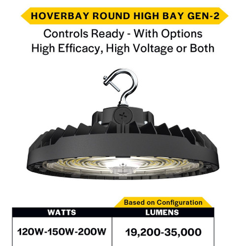 Halco 30438 - HoverBay Round High Bay - CCT Selectable - 120/150/200W, IP65 