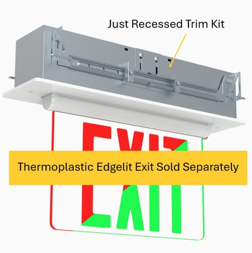 Halco 98009 - Edgelit Exit Recessed Mount Trim Kit - Ceiling/Wall Mount 