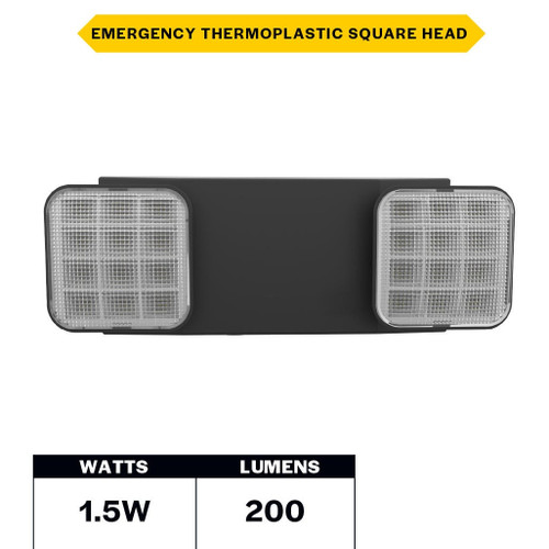 Halco 98043 - Emergency Unit Square Head - Black - 90-Min Ni-MH Backup 