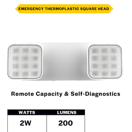 Halco 98047 - Emergency Unit Square Head - White Housing - 90-Min Battery Backup 