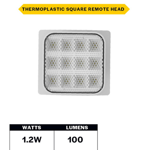 Halco 98053 - Emergency Remote Head Single Square - 1.2W - Damp Rated 