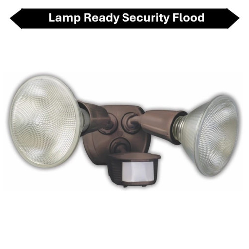 Topaz L6003BR - Lamp-Ready 2-Head Security Flood - 180 deg Motion Sensor 