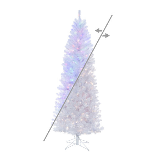 Vickerman A103246LEDCC - 4.5 ft White Salem Pencil Pine Prelit Color Changing LED Christmas Tree
