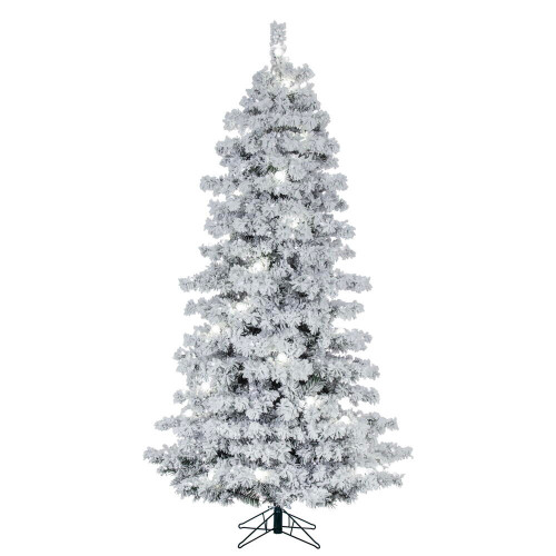 Vickerman A246288LED - 10 ft Flocked Alaskan Prelit Warm White LED Christmas Tree