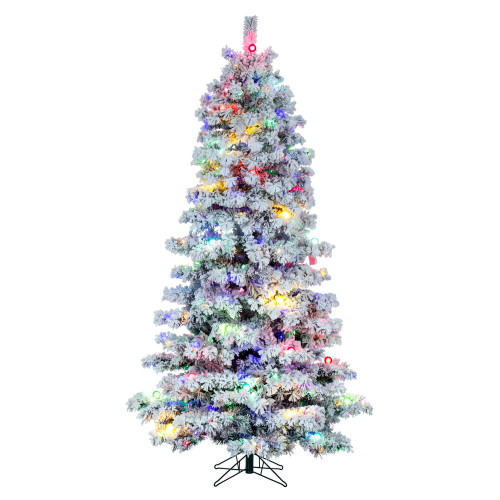 Vickerman A246294LED - 12 ft Flocked Alaskan Prelit Multi-colored LED Christmas Tree
