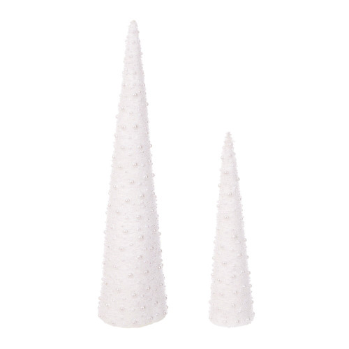 Vickerman EH251624 - 16"/24" White Cone Trees Set of 2