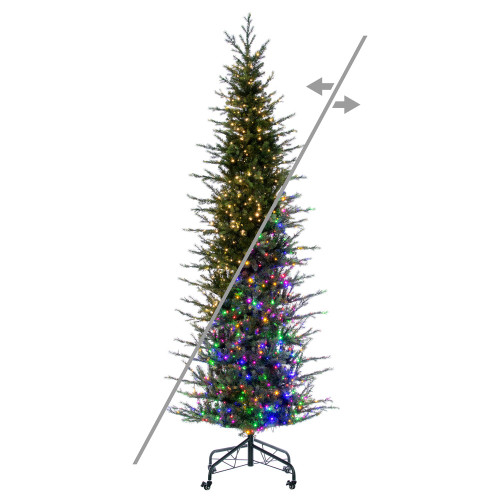 Vickerman G193483LEDCC - 9 ft Moutauk Pencil Pine Prelit Color Changing LED Christmas Tree