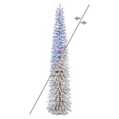 Vickerman G232578LEDCC - 7.5 ft Snowy Flocked Alpine Prelit Color Changing LED Christmas Tree