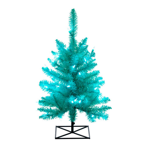 Vickerman K160921LED - 2 ft Aqua Fir Prelit Aqua LED Christmas Tree 