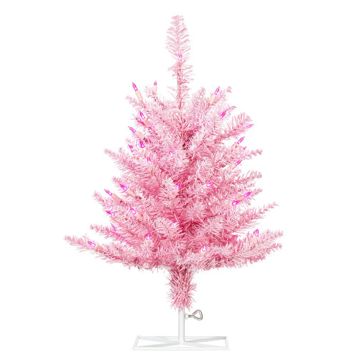 Vickerman K163721LED - 2 ft Pink Fir Prelit Pink LED Christmas Tree