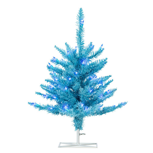 Vickerman K164221LED - 2 ft Sky Blue Fir Prelit Sky Blue LED Christmas Tree