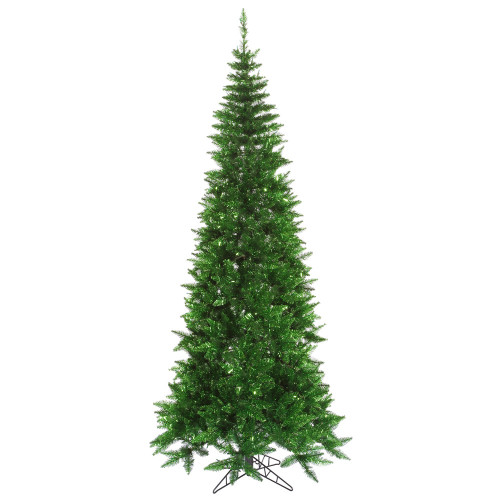 Vickerman K165655 - 5.5 ft Green Tinsel Slim Fir Unlit Christmas Tree