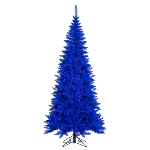 Vickerman K234380 - 9 ft Blue Slim Fir Unlit Christmas Tree