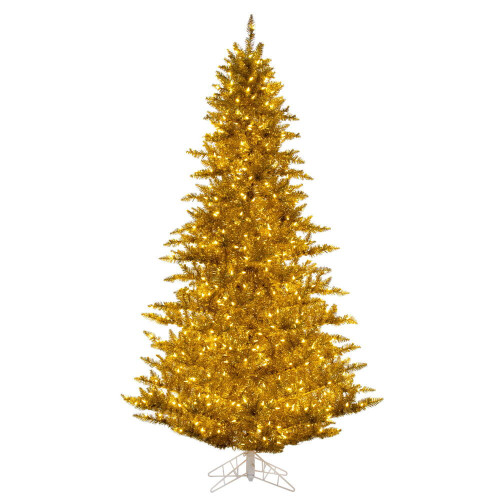 Vickerman K235476LED - 7.5 ft Gold Fir Prelit Warm White LED Christmas Tree