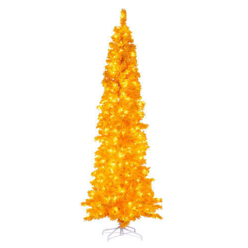 Vickerman K237056LED - 5.5 ft Flocked Yellow Prelit Yellow LED Christmas Tree
