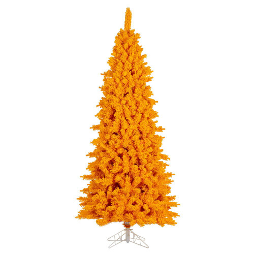 Vickerman K237175 - 7.5 ft Flocked Yellow Unlit Christmas Tree