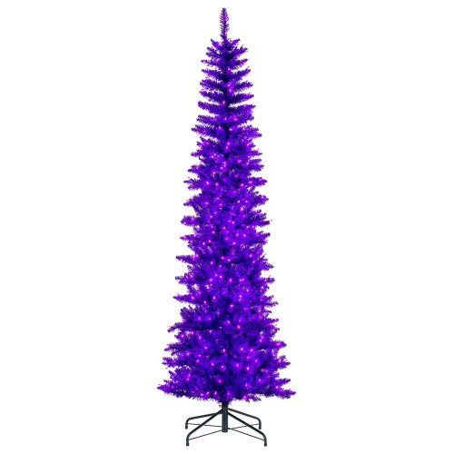 Vickerman K242966LED - 6.5 ft Purple Pencil Prelit Purple LED Christmas Tree 