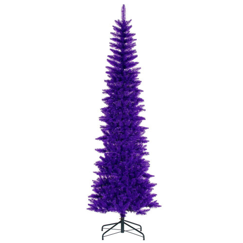Vickerman K242985 - 9.5 ft Purple Pencil Unlit Christmas Tree