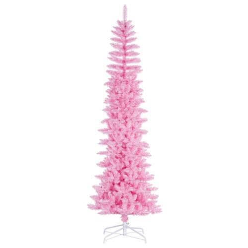 Vickerman K243580 - 8.5 ft Pink Pencil Unlit Christmas Tree 