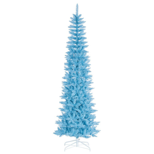 Vickerman K244075 - 7.5 ft Sky Blue Pencil Unlit Christmas Tree