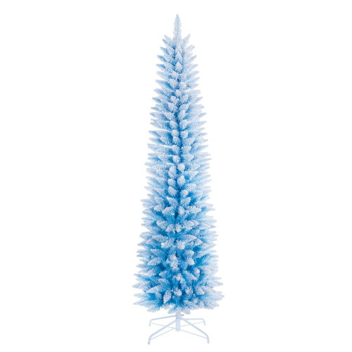 Vickerman K255565 - 6.5 ft Flocked Baby Blue Fir Unlit Christmas Tree 