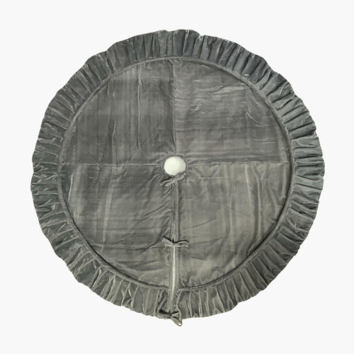 Vickerman QTX17821 - 60" Plush Silver Velvet Christmas Tree Skirt 