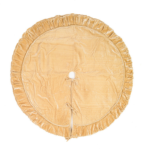 Vickerman QTX17831 - 60" Plush Champagne Velvet Christmas Tree Skirt 