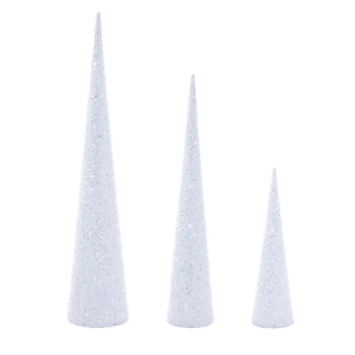 Vickerman RIC230611 - 15"/24"/30" White Cone Tree Set of 3 