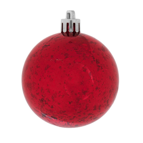 Vickerman M166303D - 4 inch Red Shiny Mercury Ball Christmas Ornament - 6 Pack