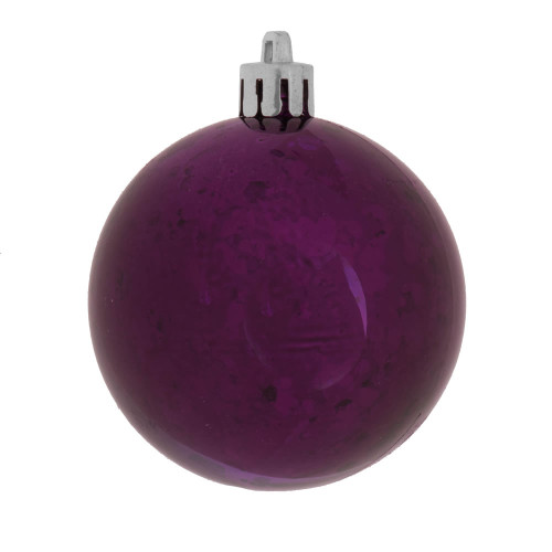 Vickerman M166326D - 4 inch Plum Shiny Mercury Ball Christmas Ornament - 6 Pack