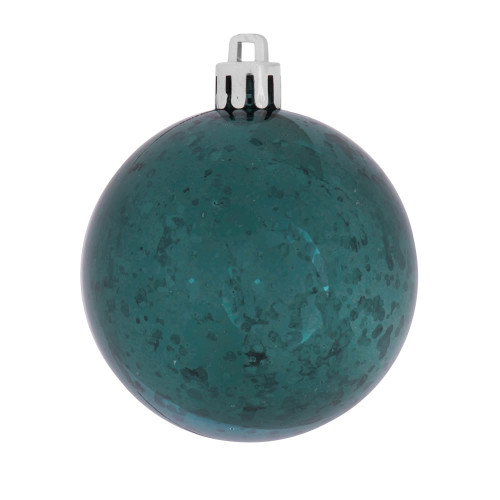 Vickerman M166362D - 4 inch Sea Blue Shiny Mercury Ball Christmas Ornament - 6 Pack
