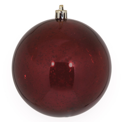 Vickerman M166365D - 4 inch Burgundy Shiny Mercury Ball Christmas Ornament - 6 Pack