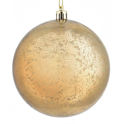 Vickerman M166376D - 4 inch Mocha Shiny Mercury Ball Christmas Ornament - 6 Pack 